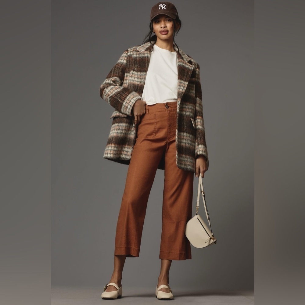 NWT Size 20W - The Colette Cropped Wide-Leg Pants by Maeve: Linen Edition
